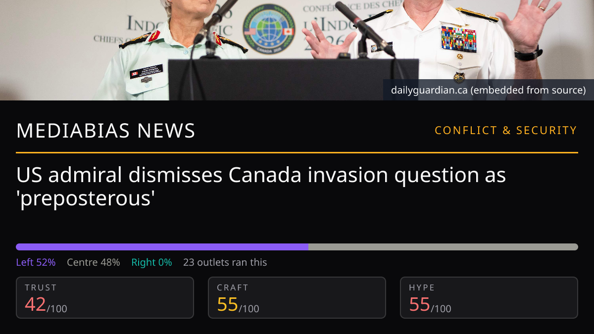 US admiral dismisses Canada invasion question as 'preposterous'