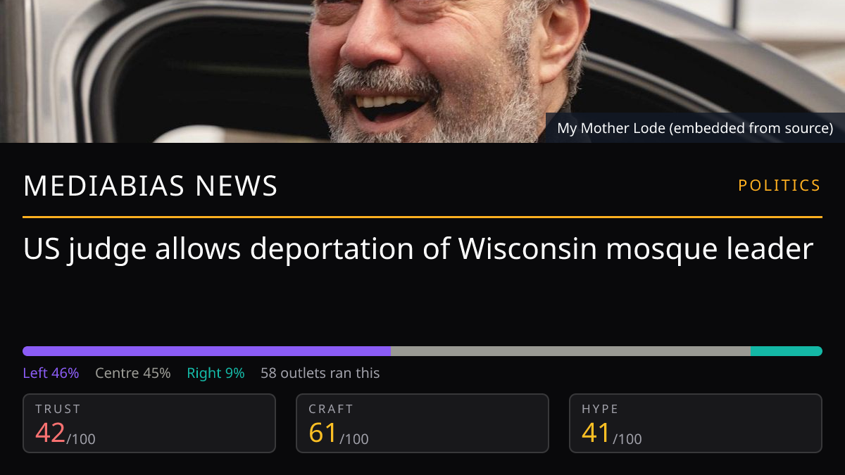 US judge allows deportation of Wisconsin mosque leader