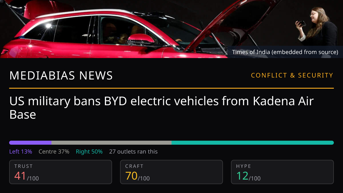 Us military bans byd electric vehicles from kadena air base