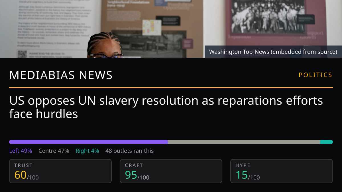 US opposes UN slavery resolution | MediaBias News
