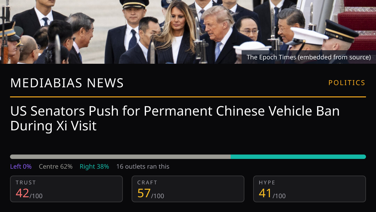 US Senators Push for Permanent Chinese Vehicle Ban During Xi Visit