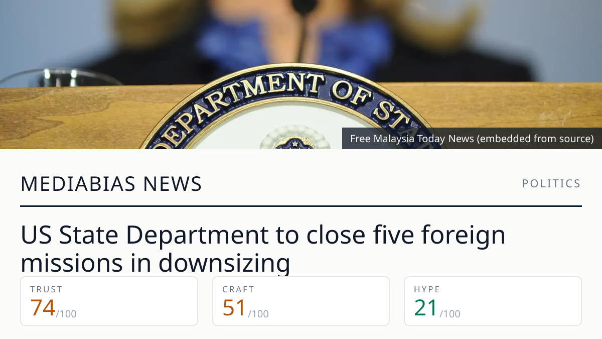 US State Department to close five foreign missions in downsizing