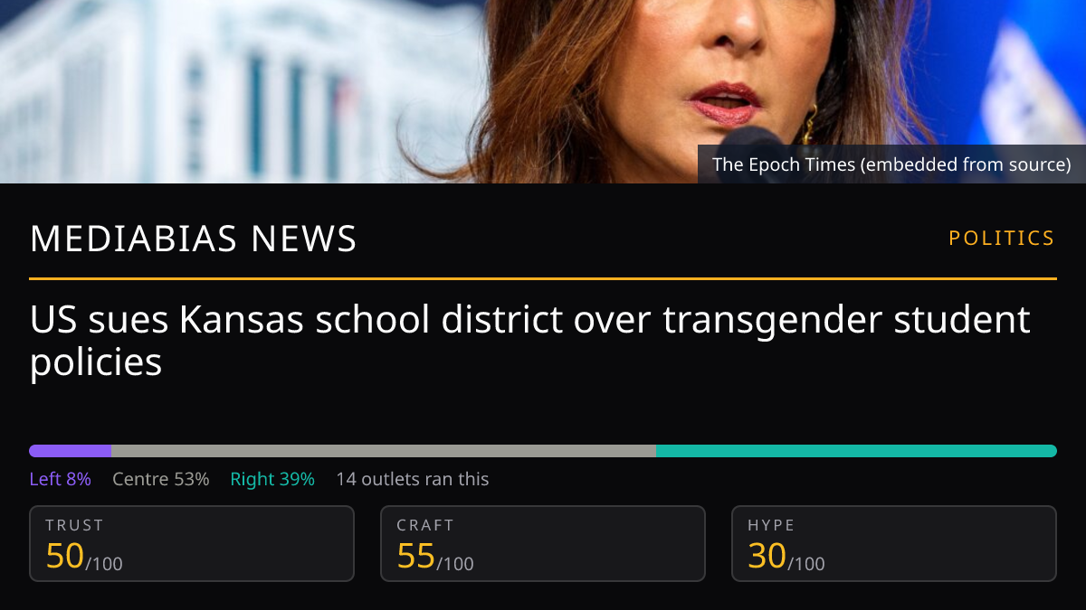 US sues Kansas school district over transgender student policies