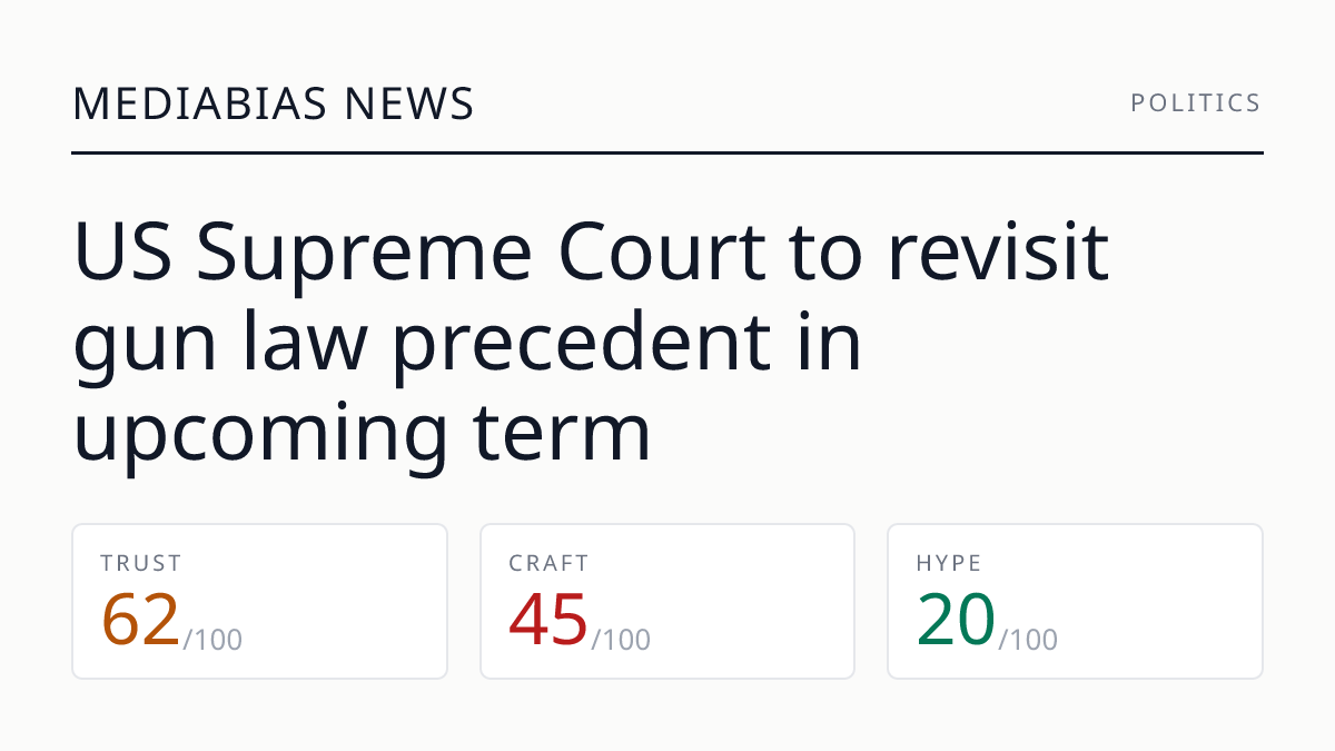 US Supreme Court to revisit gun law precedent in upcoming term