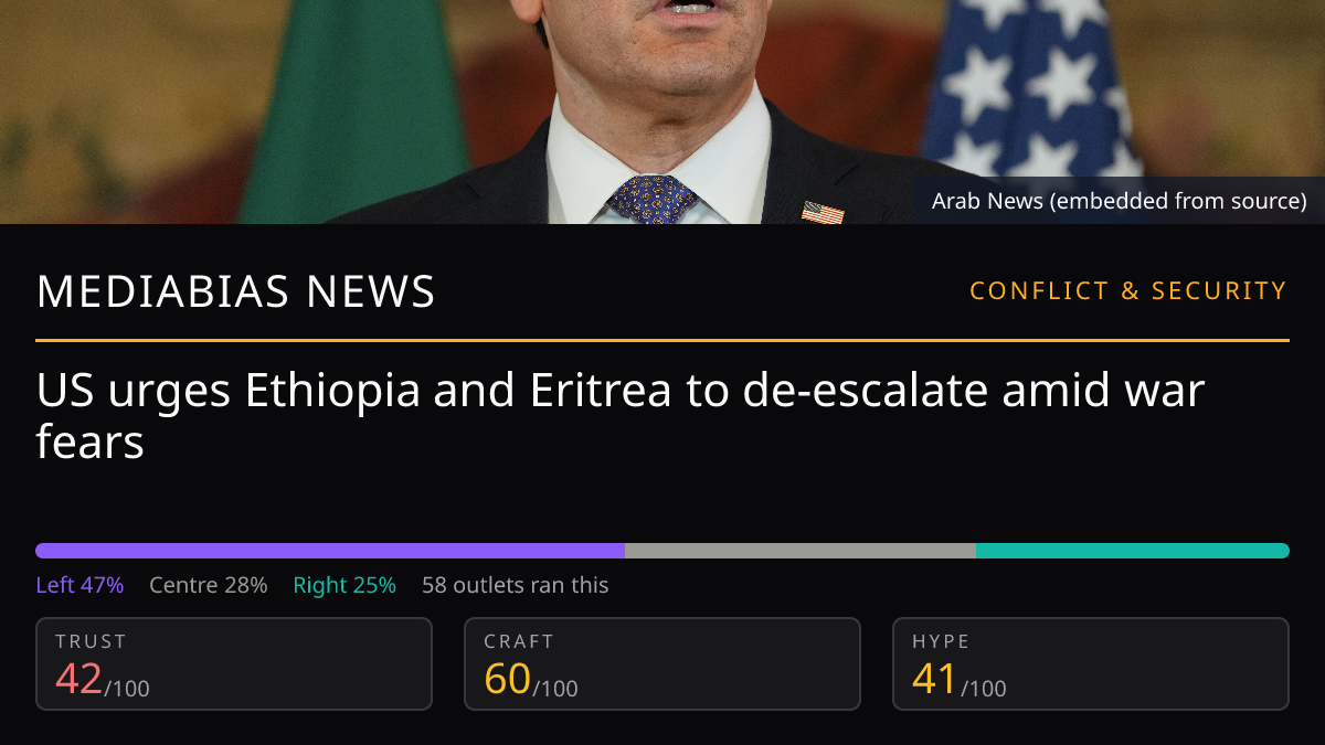 US calls for calm in Ethiopia-Eritrea tensions | MediaBias News