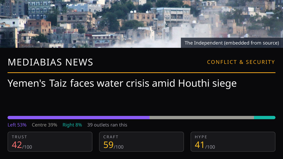Yemen's Taiz faces water crisis amid Houthi siege
